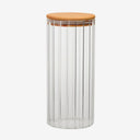 Porta Mantimento em Vidro com Tampa Bambu