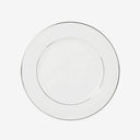 Prato Raso em Porcelana Majesty Silver Branco com Fio Prata