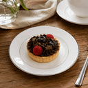 Prato de Sobremesa em Porcelana Majesty Silver com Fio Prata