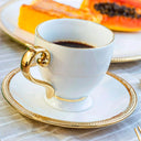 Xícara de Café com Pires em Porcelana Paddy Branco Classics