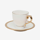Xícara de Café com Pires em Porcelana Paddy Branco Classics