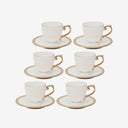 Xícara de Café com Pires em Porcelana Paddy Branco Classics