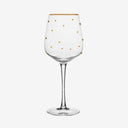 Taça de Vinho em Vidro Balls Fio de Ouro