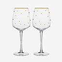 Taça de Vinho em Vidro Balls Fio de Ouro
