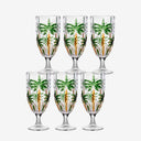 Taça em Cristal Palm Tree Handpaint