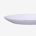 Prato Raso em Opaline Cat Branco com Borda Dourada