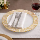 Prato Raso em Porcelana Regalis Branco e Dourado