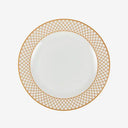 Prato Raso em Porcelana Regalis Branco e Dourado