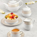 Prato de Sobremesa em Porcelana Regalis Branco e Dourado