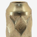 Vaso em Metal Folhagens Dourado