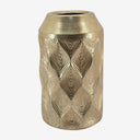 Vaso em Metal Folhagens Dourado