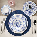 Prato Fundo em Porcelana Dulce Azul e Branco