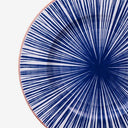 Prato Raso em Porcelana Abstratta Azul
