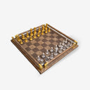 Jogo de Xadrez em Couro Sintético Marrom